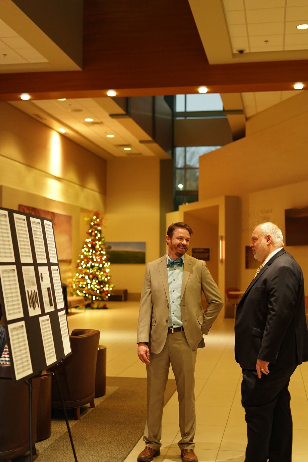 Guests talking in the lobby before the banquet