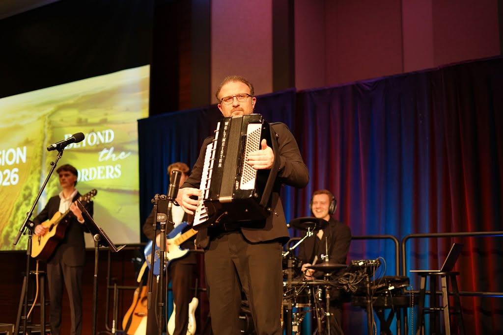 Live music on stage at the banquet